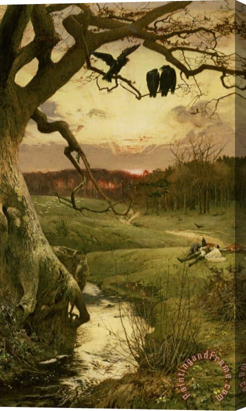 Edward Frederick Brewtnall Three Ravens Stretched Canvas Print / Canvas Art