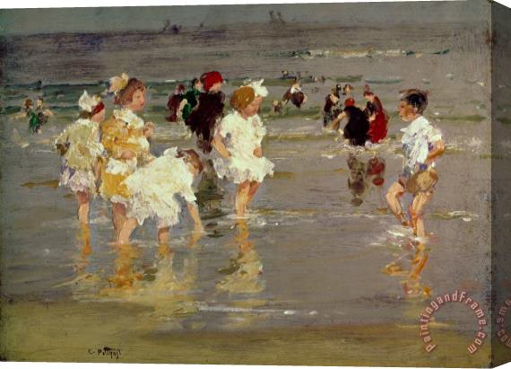 Edward Henry Potthast Children on the Beach Stretched Canvas Painting / Canvas Art