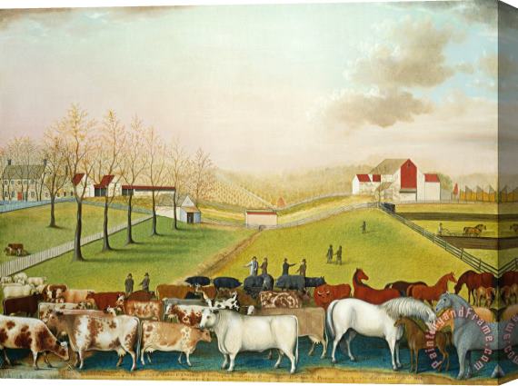 Edward Hicks The Cornell Farm Stretched Canvas Print / Canvas Art