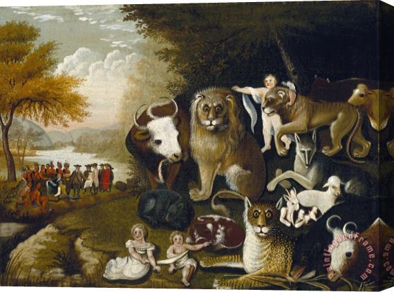 Edward Hicks The Peaceable Kingdom 3 Stretched Canvas Painting / Canvas Art