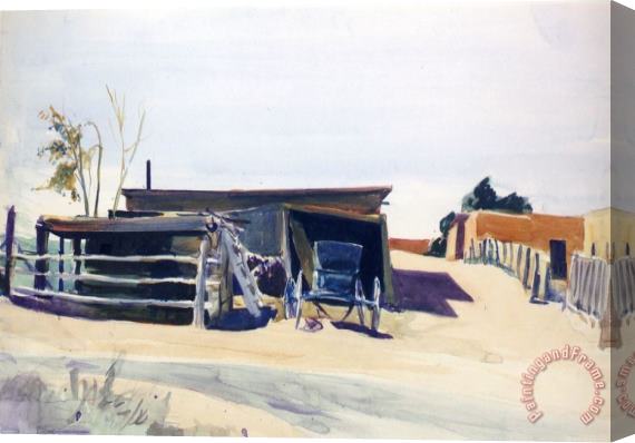 Edward Hopper Adobes And Shed New Mexico Stretched Canvas Print / Canvas Art