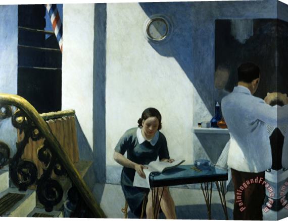 Edward Hopper Barber Shop Stretched Canvas Painting / Canvas Art