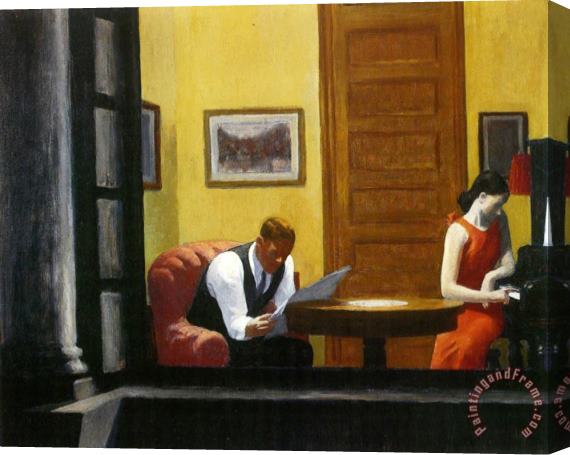 Edward Hopper Room in New York Stretched Canvas Painting / Canvas Art