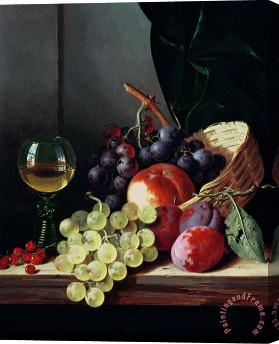 Edward Ladell Grapes and plums Stretched Canvas Print / Canvas Art