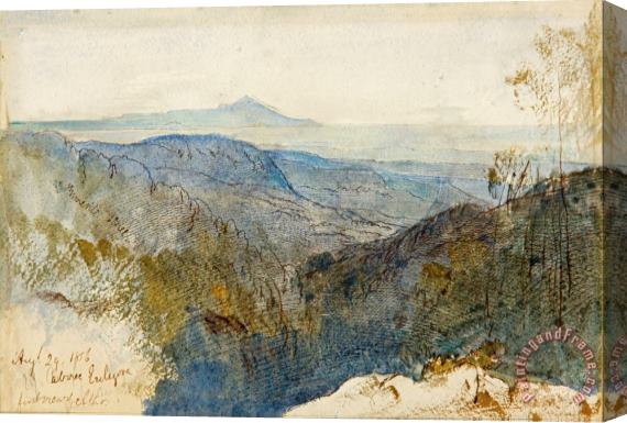 Edward Lear A Distant View of Mt Athos Stretched Canvas Print / Canvas Art