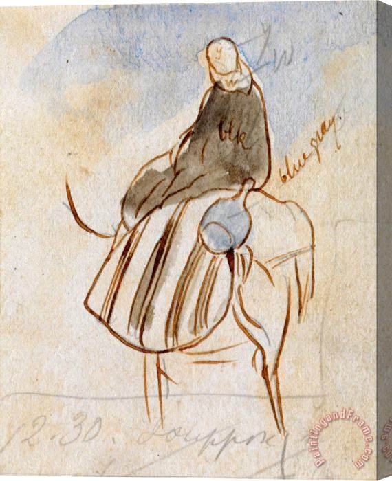 Edward Lear Egpytian Man on Camel Stretched Canvas Print / Canvas Art