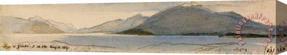 Edward Lear Lago Di Garda 2 Stretched Canvas Print / Canvas Art