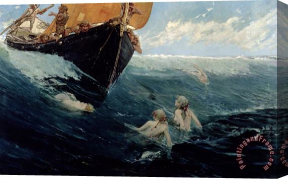 Edward Matthew Hale The Mermaid's Rock Stretched Canvas Print / Canvas Art