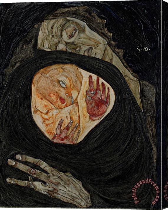 Egon Schiele Dead Mother I Stretched Canvas Painting / Canvas Art