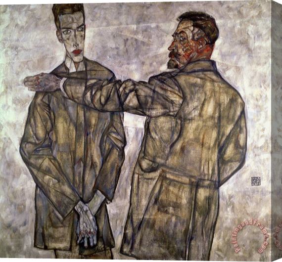 Egon Schiele Double Portrait of Otto And Heinrich Benesch Stretched Canvas Painting / Canvas Art