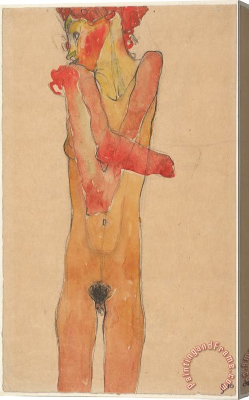 Egon Schiele Girl Nude with Folded Arms, 1910 Stretched Canvas Print / Canvas Art