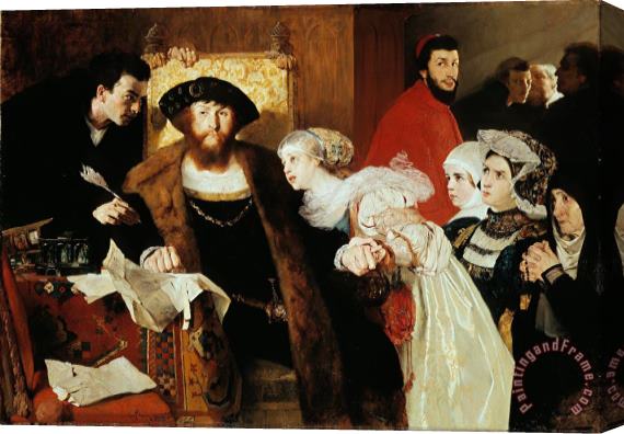 Eilif Peterssen Christian II Signing The Death Warrant of Torben Oxe Stretched Canvas Painting / Canvas Art