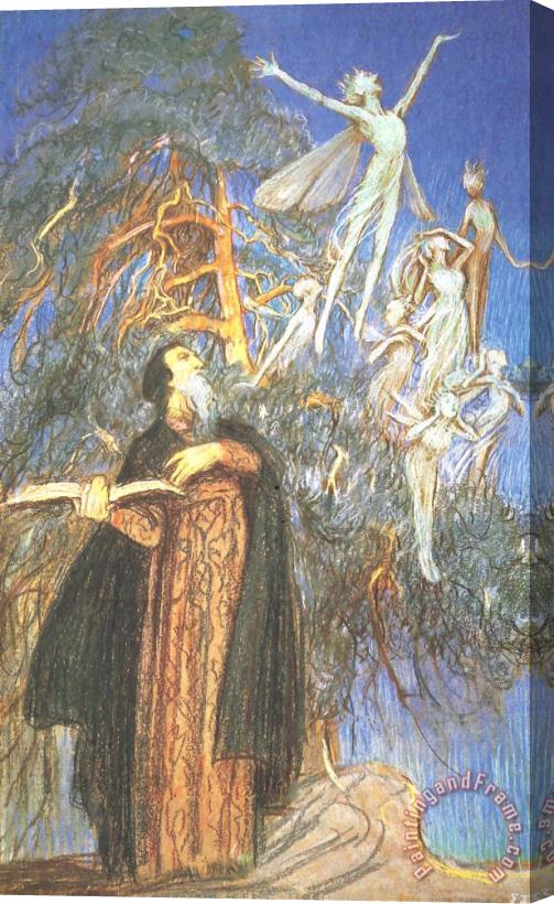 Eleanor Fortescue Brickdale Prospero And Ariel Stretched Canvas Painting / Canvas Art