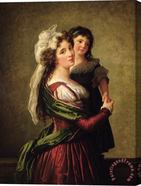 Elisabeth Louise Vigee Lebrun Madame Rousseau and her Daughter Stretched Canvas Print / Canvas Art