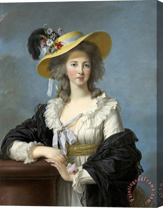 Elisabeth Louise Vigee Lebrun The Duchesse De Polignac Wearing a Straw Hat Stretched Canvas Painting / Canvas Art