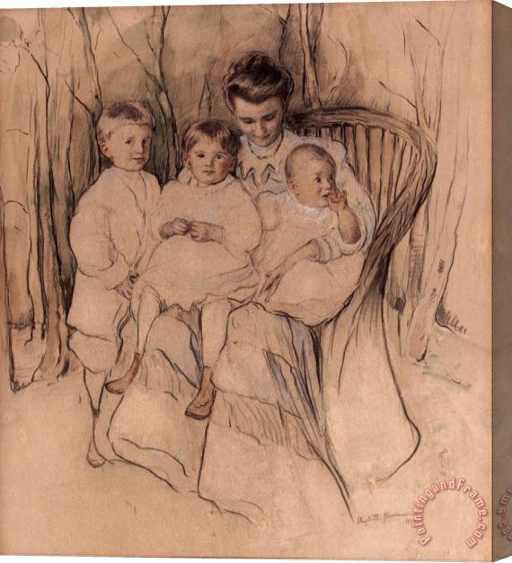 Elizabeth Nourse Mother And Three Children Stretched Canvas Print / Canvas Art