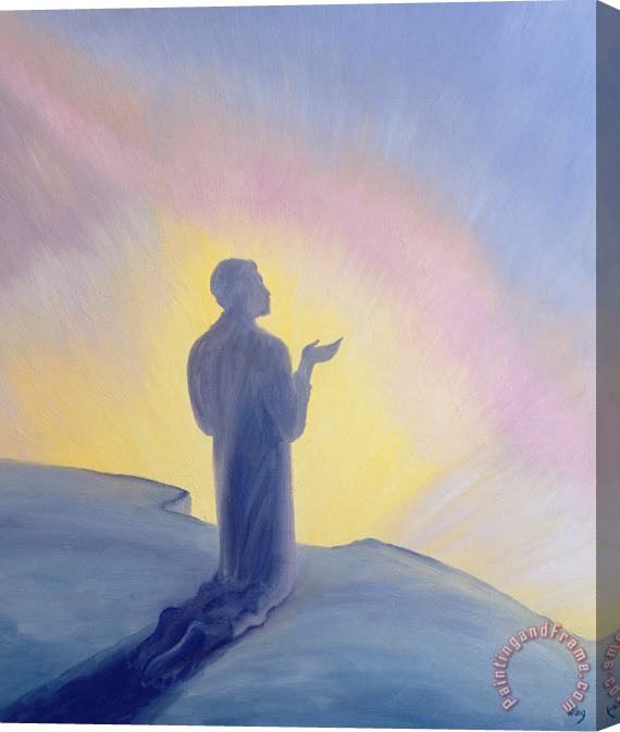 Elizabeth Wang In His life on earth Jesus prayed to His Father with praise and thanks Stretched Canvas Painting / Canvas Art