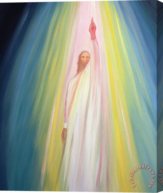 Elizabeth Wang Jesus Christ points us to God the Father Stretched Canvas Painting / Canvas Art