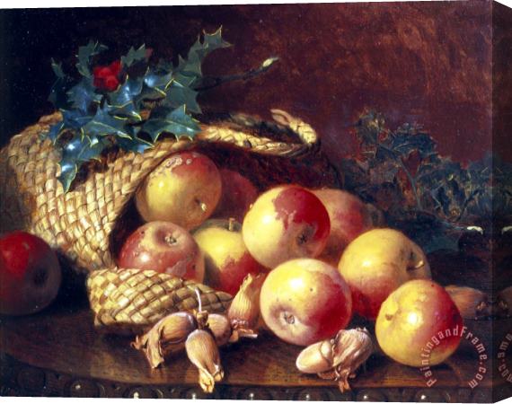 Eloise Harriet Stannard Christmas Fruit And Nuts Stretched Canvas Print / Canvas Art