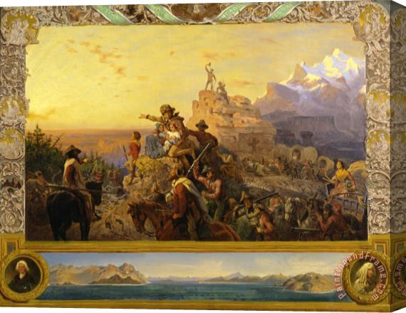 Emanuel Gottlieb Leutze Westward The Course of Empire Takes Its Way (mural Study, U.s. Capitol) Stretched Canvas Painting / Canvas Art