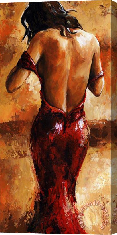 Emerico Toth Lady in Red /24 Stretched Canvas Print / Canvas Art