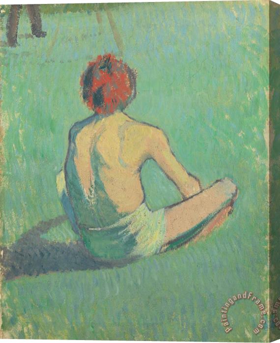 Emile Bernard Boy Sitting in The Grass Stretched Canvas Print / Canvas Art