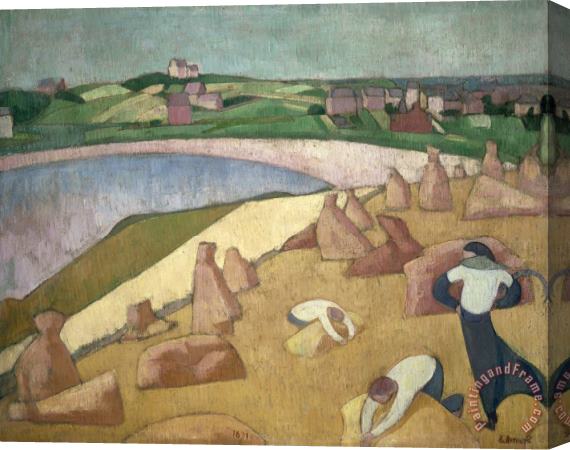 Emile Bernard Harvest by The Sea Stretched Canvas Print / Canvas Art