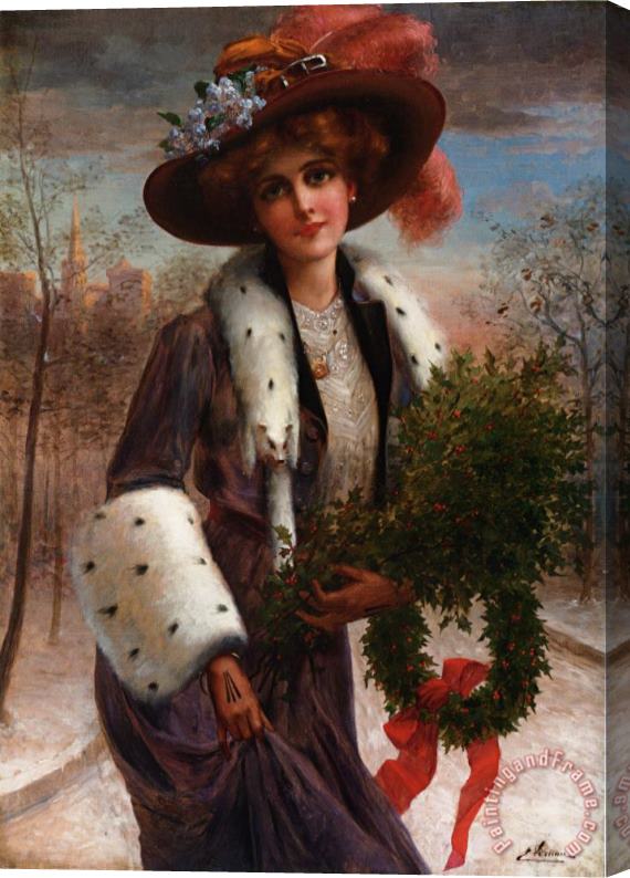 Emile Vernon Season's Greetings Stretched Canvas Painting / Canvas Art