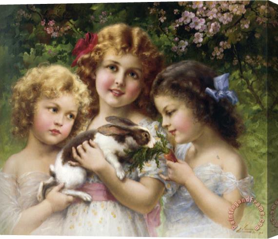 Emile Vernon The Pet Rabbit Stretched Canvas Painting / Canvas Art