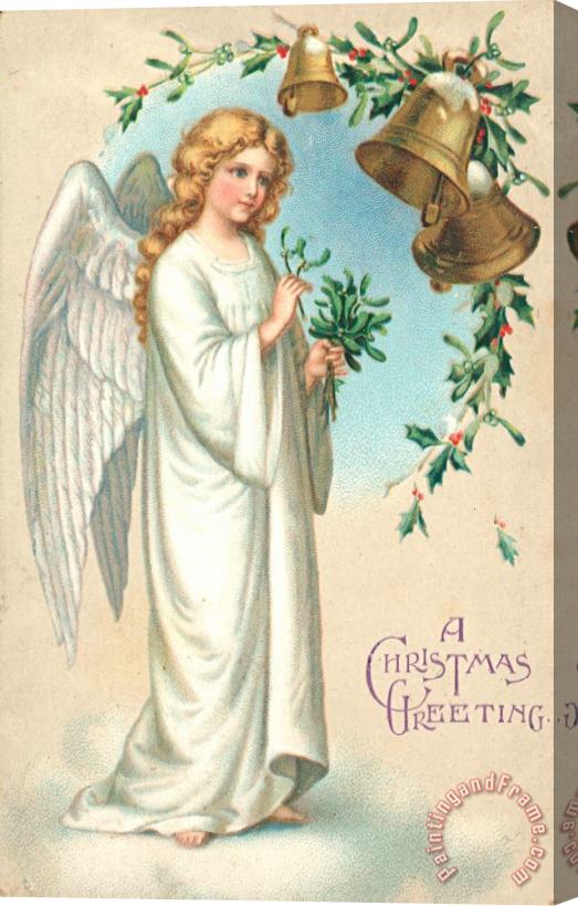 English School Christmas Angel Stretched Canvas Painting / Canvas Art