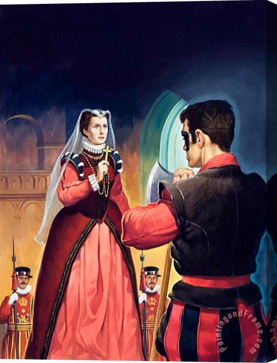 English School Execution of Mary Queen of Scots Stretched Canvas Print / Canvas Art
