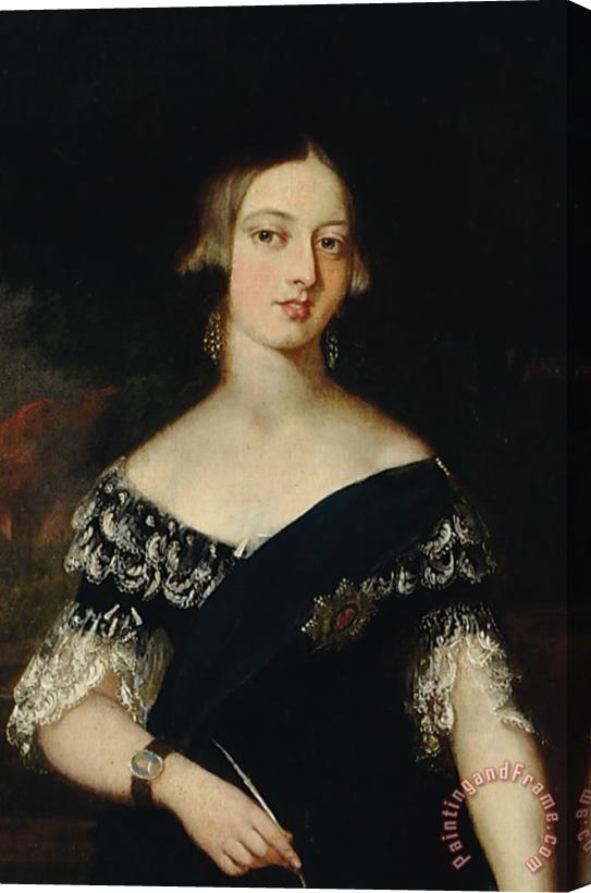 English School Portrait Of The Young Queen Victoria Stretched Canvas Print / Canvas Art