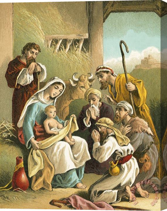 English School The Adoration Of The Shepherds Stretched Canvas Print / Canvas Art