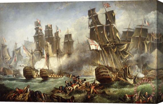English School The Battle Of Trafalgar Stretched Canvas Print / Canvas Art