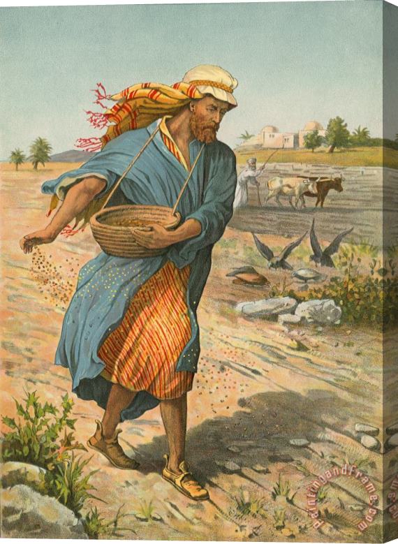 English School The Sower Sowing The Seed Stretched Canvas Print / Canvas Art
