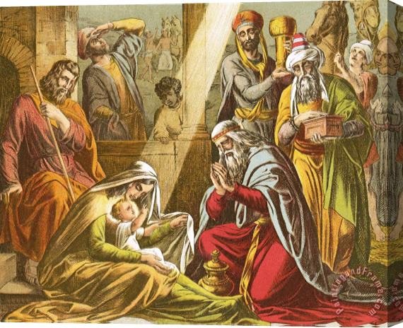 English School The Worship Of The Wise Men Stretched Canvas Print / Canvas Art