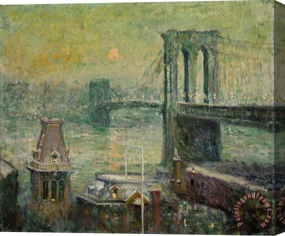 Ernest Lawson Brooklyn Bridge Stretched Canvas Painting / Canvas Art