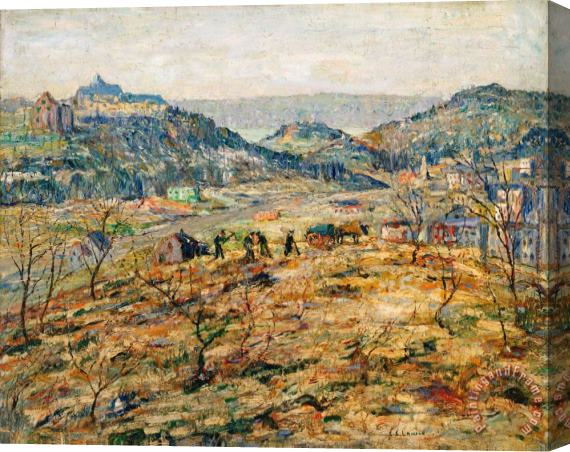 Ernest Lawson City Suburbs Stretched Canvas Painting / Canvas Art