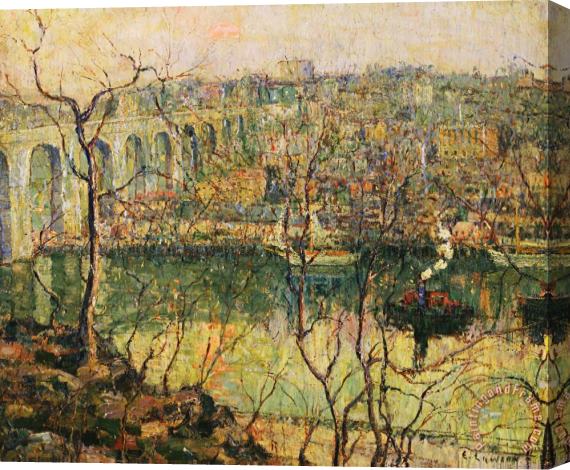 Ernest Lawson High Bridge Stretched Canvas Painting / Canvas Art