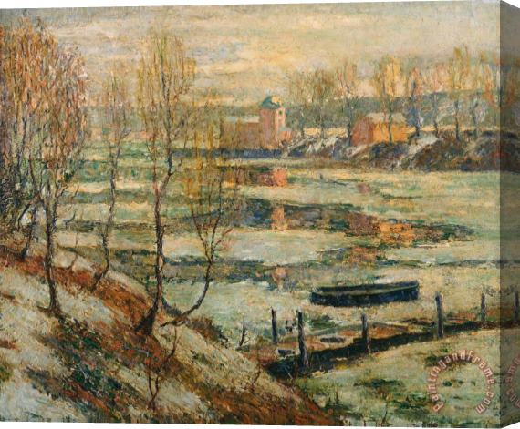 Ernest Lawson Ice in The River Stretched Canvas Painting / Canvas Art