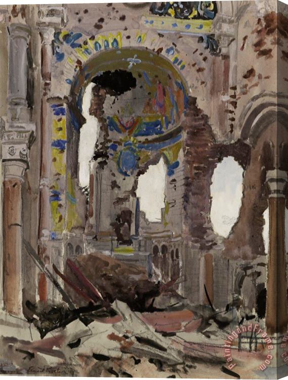Ernest Proctor Bombed Out Interior Of Albert Church Stretched Canvas Print / Canvas Art