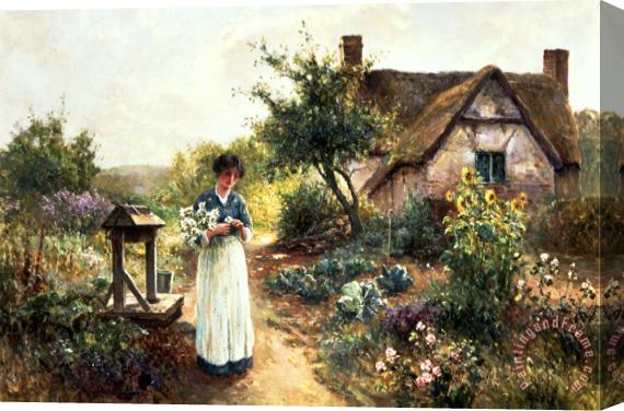 Ernest Walbourn Cottage Garden Stretched Canvas Print / Canvas Art