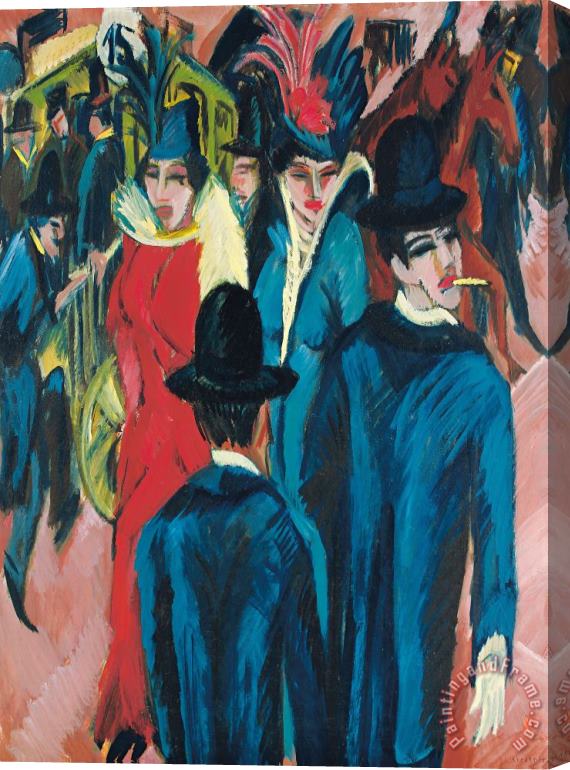 Ernst Ludwig Kirchner Berlin Street Scene Stretched Canvas Print / Canvas Art