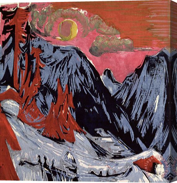 Ernst Ludwig Kirchner Mountains in Winter Stretched Canvas Print / Canvas Art