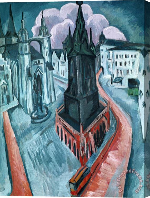 Ernst Ludwig Kirchner The Red Tower In Halle Stretched Canvas Print / Canvas Art