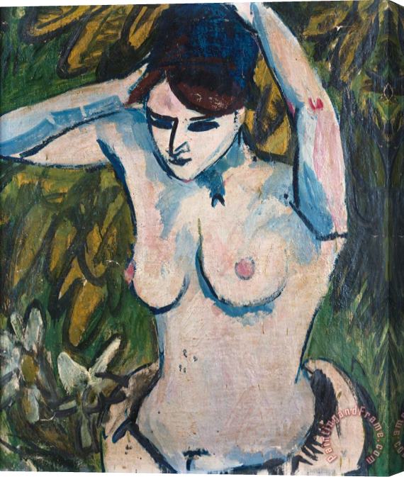 Ernst Ludwig Kirchner Woman With Raised Arms Stretched Canvas Print / Canvas Art