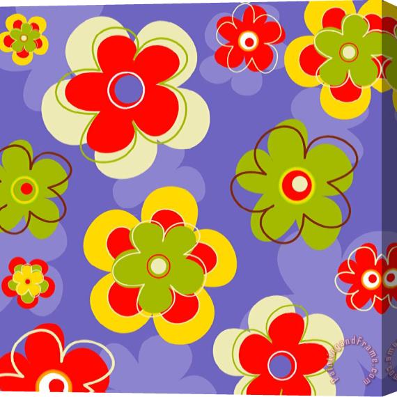Esteban Studio Flower Pattern Stretched Canvas Print / Canvas Art