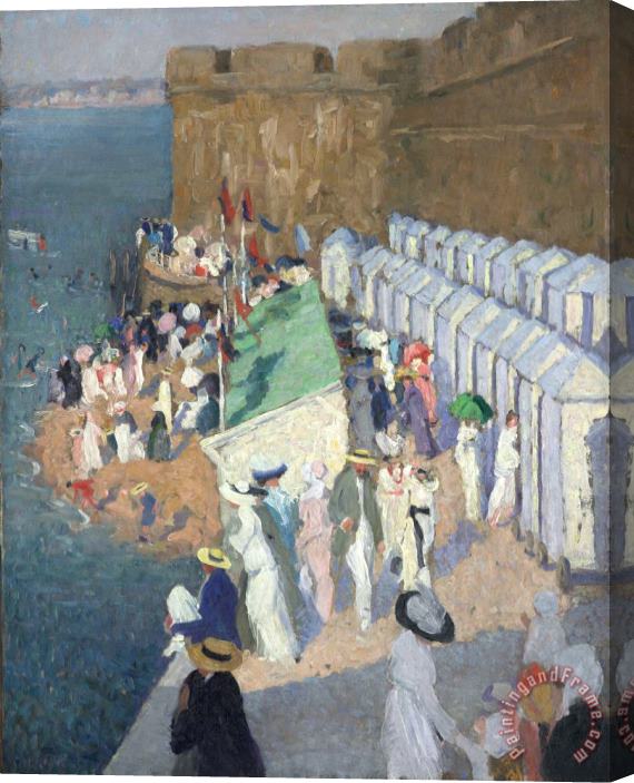 Ethel Carrick Fox La Maree Haute a Saint Malo (high Tide at St Malo) Stretched Canvas Painting / Canvas Art