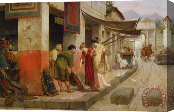 Ettore Forti Merchant in Pompeii Stretched Canvas Painting / Canvas Art