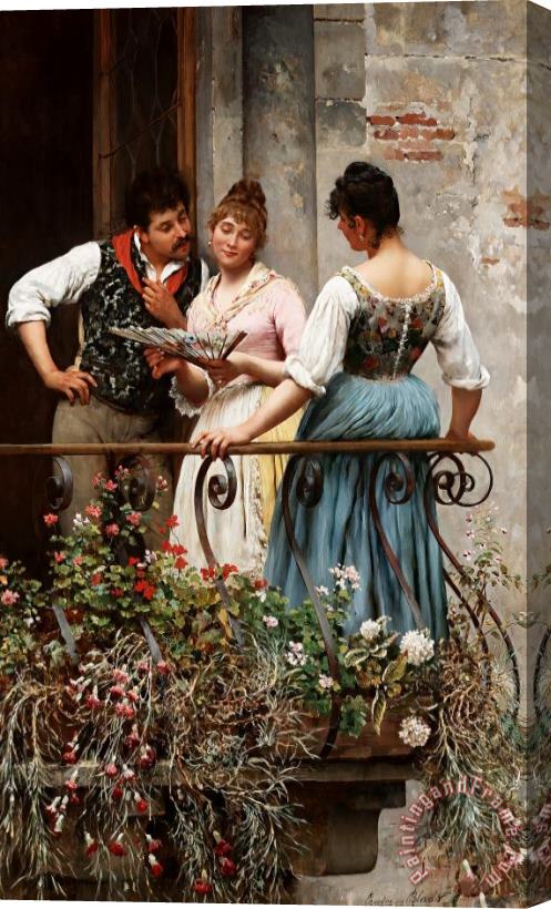 Eugen von Blaas A Favourite Fan, 1889 Stretched Canvas Painting / Canvas Art
